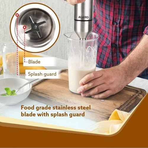 Stainless Steel Black Hand Blender