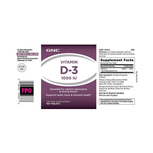 GNC Calcium Plus 1000 with Magnesium and Vitamin D3 Cap 1x180