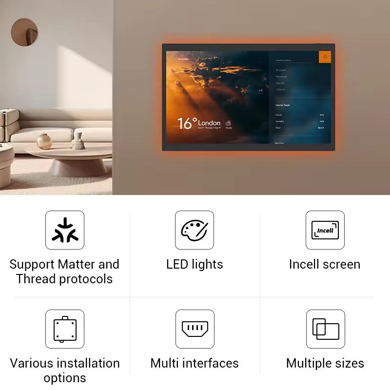 Smart Home Matter Thread Wifi 10.1 Inch Wall Mount Android Poe Automation Device Products Control Light Lock Outlet Tablet Panel