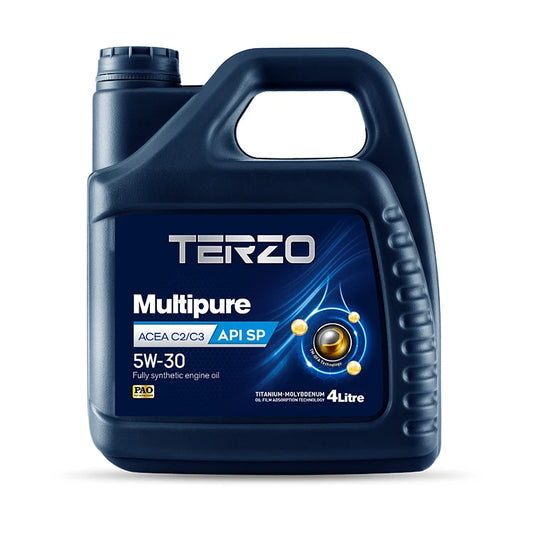 TERZO SAE 5W-30 High-Mileage Synthetic Motor Oil Friction Modified Engine Oil - 20K Miles, API SP Licensed, 3x Wear Protection