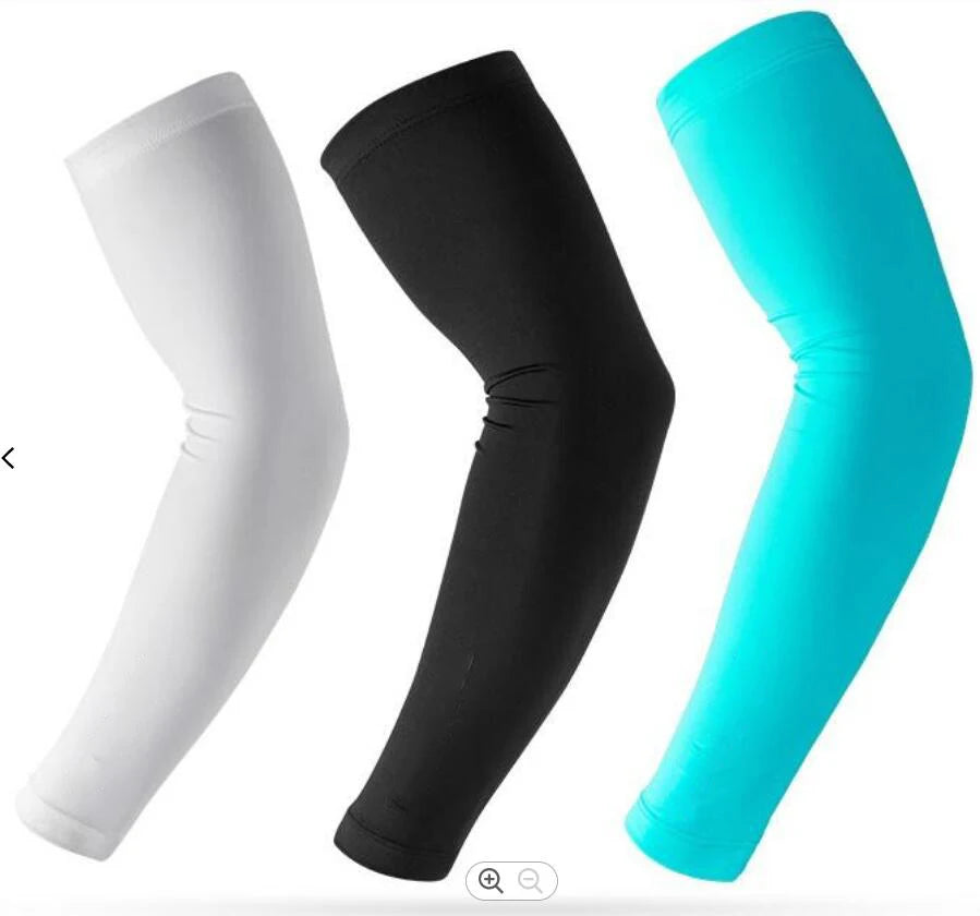 Compression Arm Sleeves For UV Protection Sun Screen Cooling Cycling Running Hiking Outdoor Sports