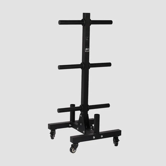Metal Steel Weight Plate Rack Gym Barbell Accessories Storage Rack with Wheels