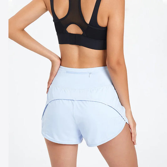Custom Women's Printed Quick Dry Athletic Running Shorts Elastic Split Sports Shorts For Marathon Casual Mid-Waist Anti-Wrinkle