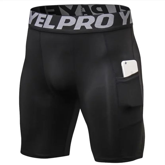 Men's Compression Shorts With Pockets Wholesale Active Workout Underwear Leggings Sports Baselayer Tights For Gym Outdoor Sports