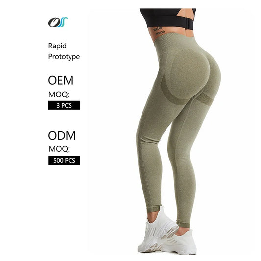 Women's Ankle-Length Sportswear Leggings Wholesale Seamless Hip Lifting Fitness Yoga Pants Solid for Running
