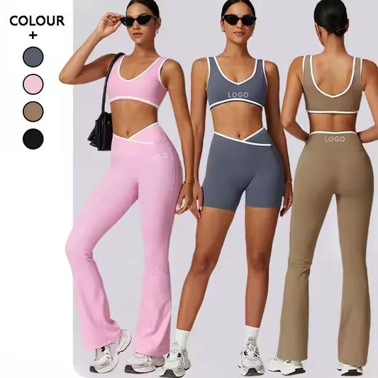 Women's Sports Wear Gym Fitness Yoga Sets Fitness Clothing Activewear Sets Women Sportswear V Waist Workout Clothes for Women