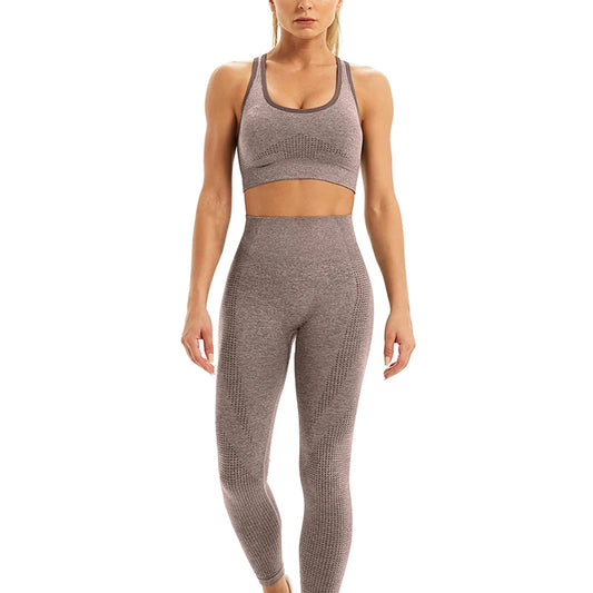 Trending design Gym Wear Women Two Piece yoga set Custom Logo Hot Sale Sportswear Fitness Yoga Set for sale
