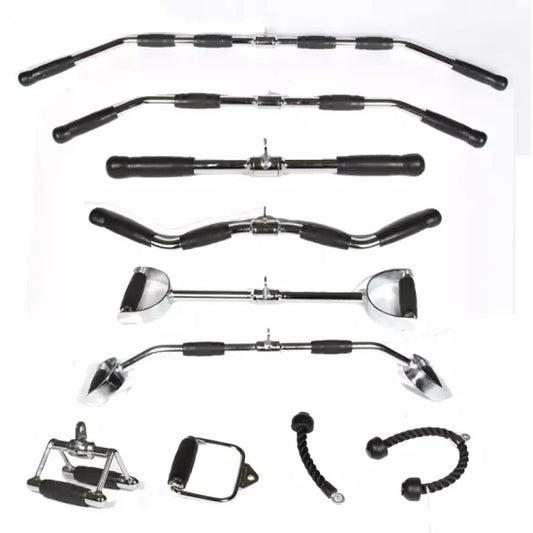 Multi Gym Equipment Exercise Grip Bar Cable Handle Strength Training Gym Accessories