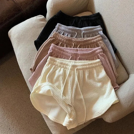 Women's Summer Thin Loose Casual Large Size Wide Leg High Waist A-line Sports Fitness Running Shorts