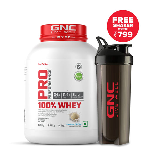 GNC PP 100% Whey Protein Vanilla Cream Powder 4 lbs
