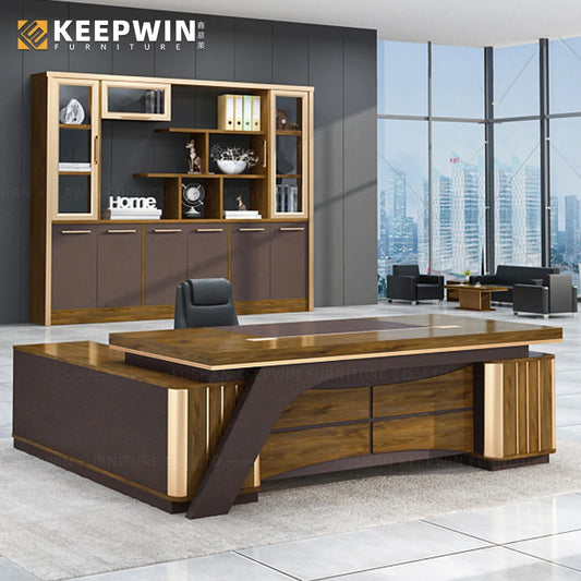 High End Office Furniture Supplier Big Office Desk Designs Wooden Executive Manager Modern Luxury Office Table