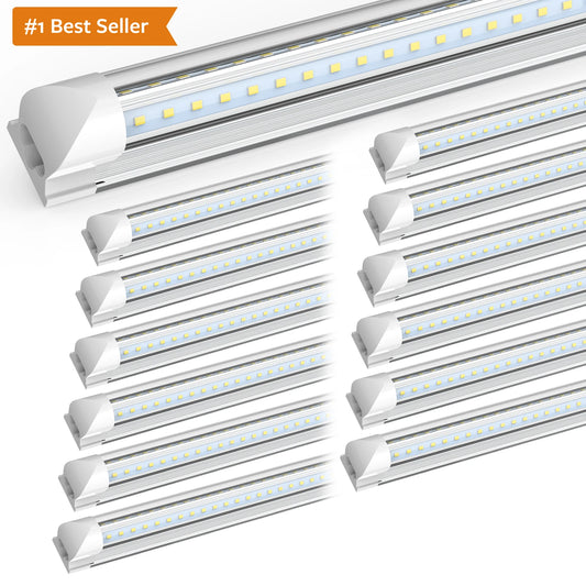 T8 LED Tube 4000k 5000k 6000k Daylight V Shape Cooler Light Bulb 4FT 6FT 8FT LED Shop Light Lamp Fixture With Plug ETL Listed