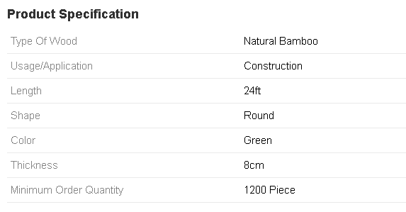 Round 24 Ft Green Bamboo