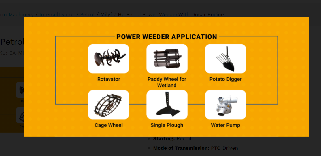 7 hp Petrol Inter Cultivator Power Weeder