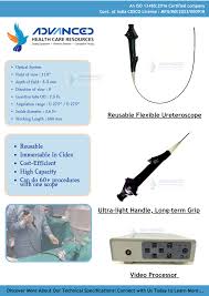 Import Single Use Video Ureteroscope System with Control Unit Processor - Complete Set