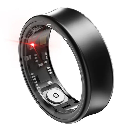 Sr05 Ultra-Thin Smart Ring - Waterproof, Bluetooth Health Monitor, No Charging Case (Matte Black, Size 7)