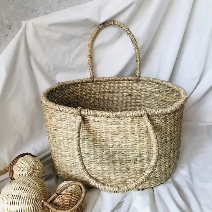 Handmade Seagrass DIAPER CADDY Basket Organizer baby supplies & products