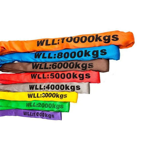 3ton 5ton 10ton 20ton 30ton Capacity Heavy Duty Polyester Cargo Pipe Pipeline Round Webbing Sling Belt Lifting Sling