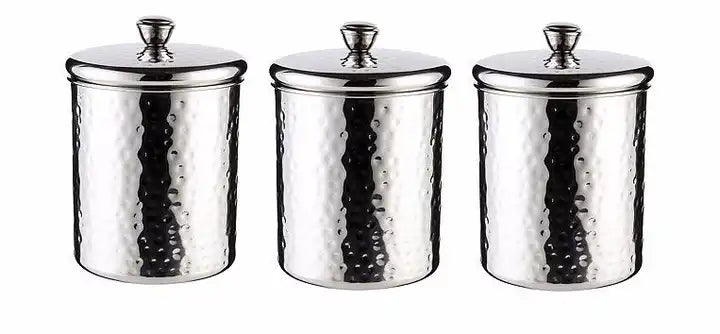 Stainless Steel Metal Storage Box canister bin Canister Storage box 3 pcs Set Stainless Steel Air-tight Kitchen