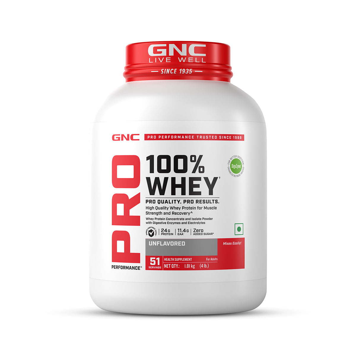 GNC PP 100% WHEY UNFLAVORED (907 GM)