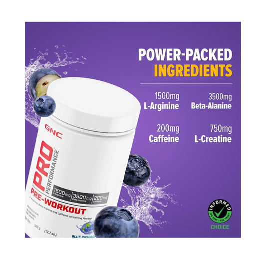 GNC PP Pre Workout 360g Blueberry (30 Serving)
