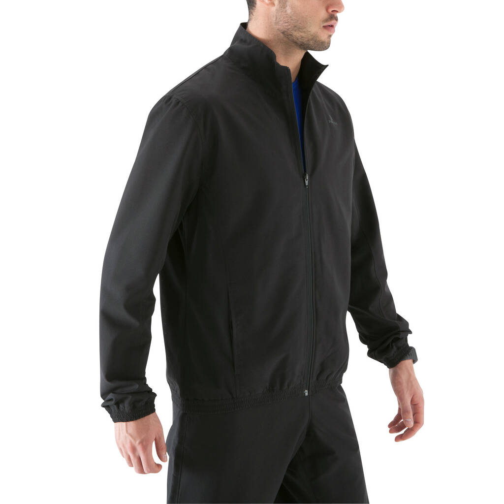 Gym Tracksuit Jacket Polyester - Black