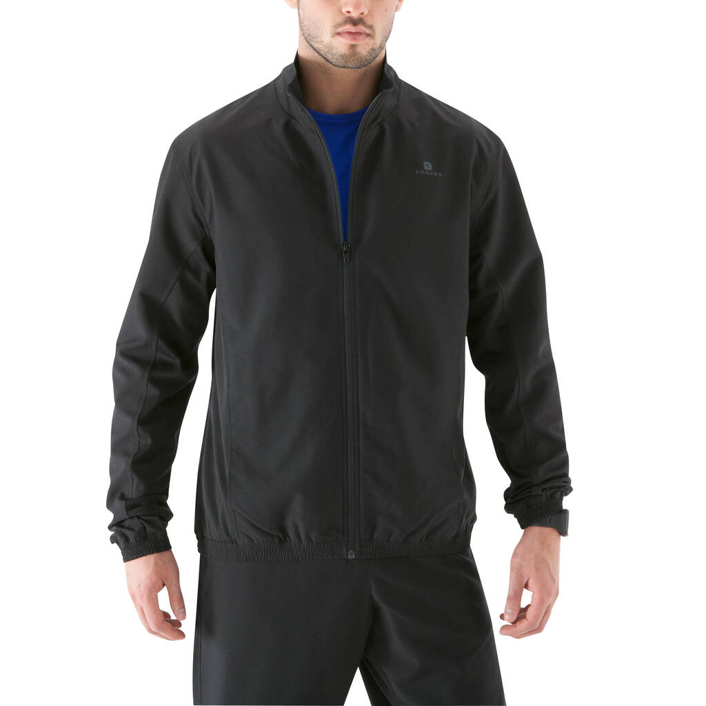 Gym Tracksuit Jacket Polyester - Black