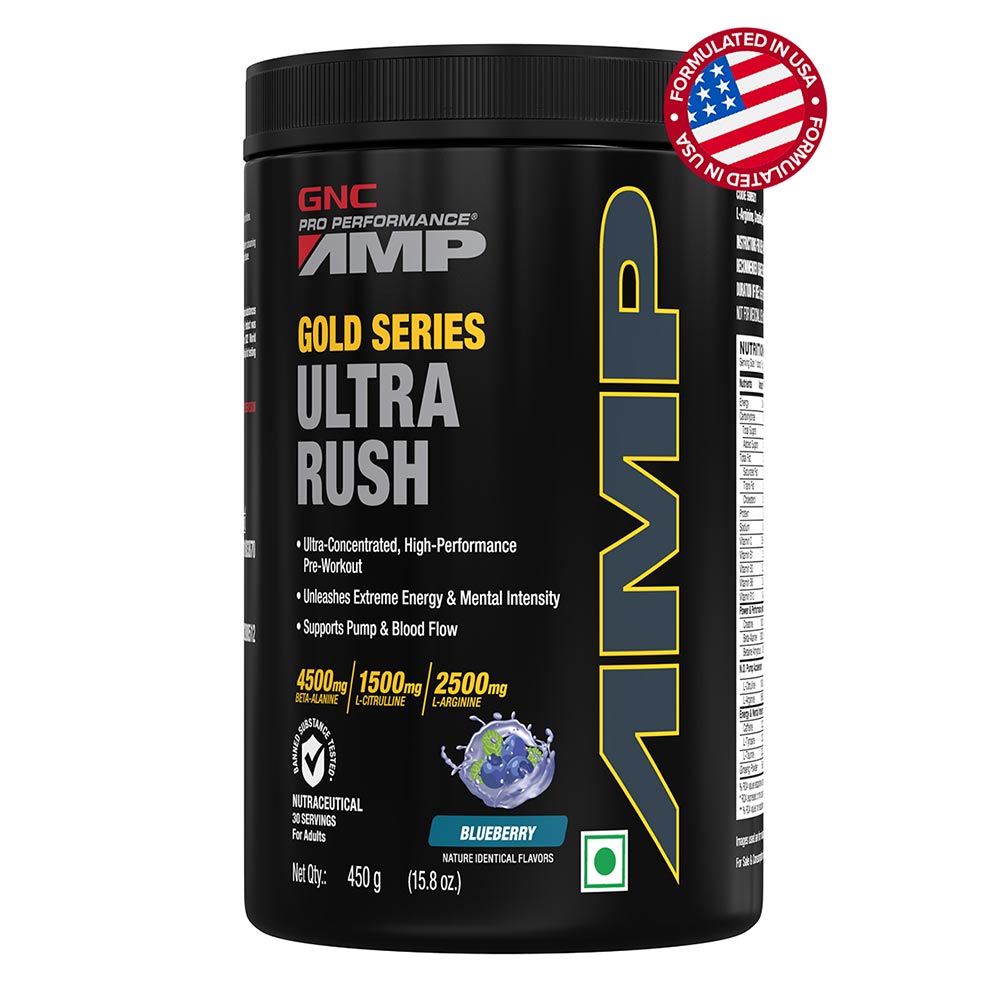 GNC Ultra Rush Powder Blue Raspberry 450gm