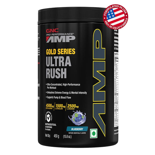 GNC Ultra Rush Powder Blue Raspberry 450gm