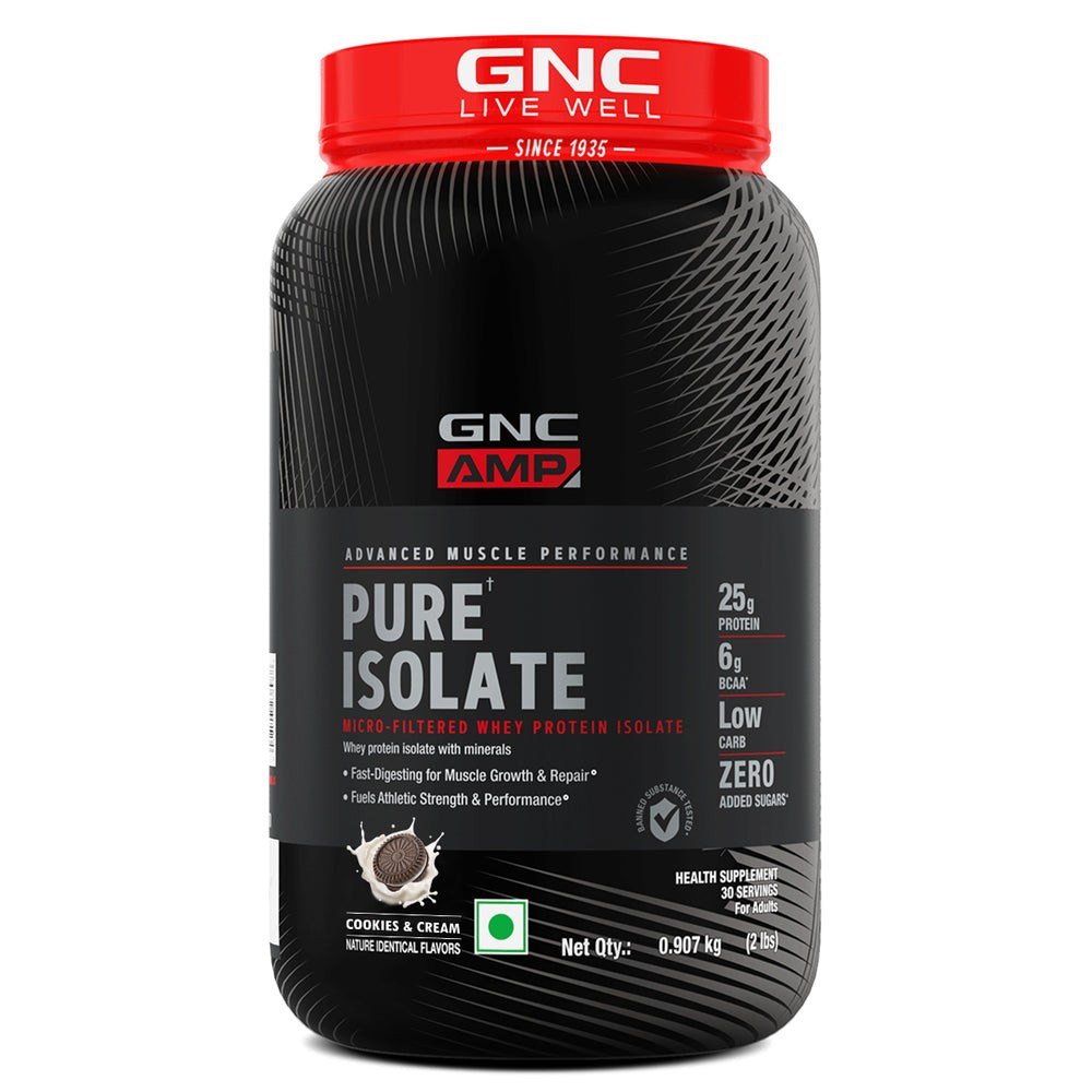 GNC AMP Pure Isolate Cookies & Cream Powder 2Lbs