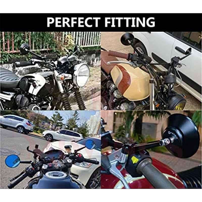 Stylish Design 2-Verson Circle Anti Glare Mirror For Motorbike Rearview